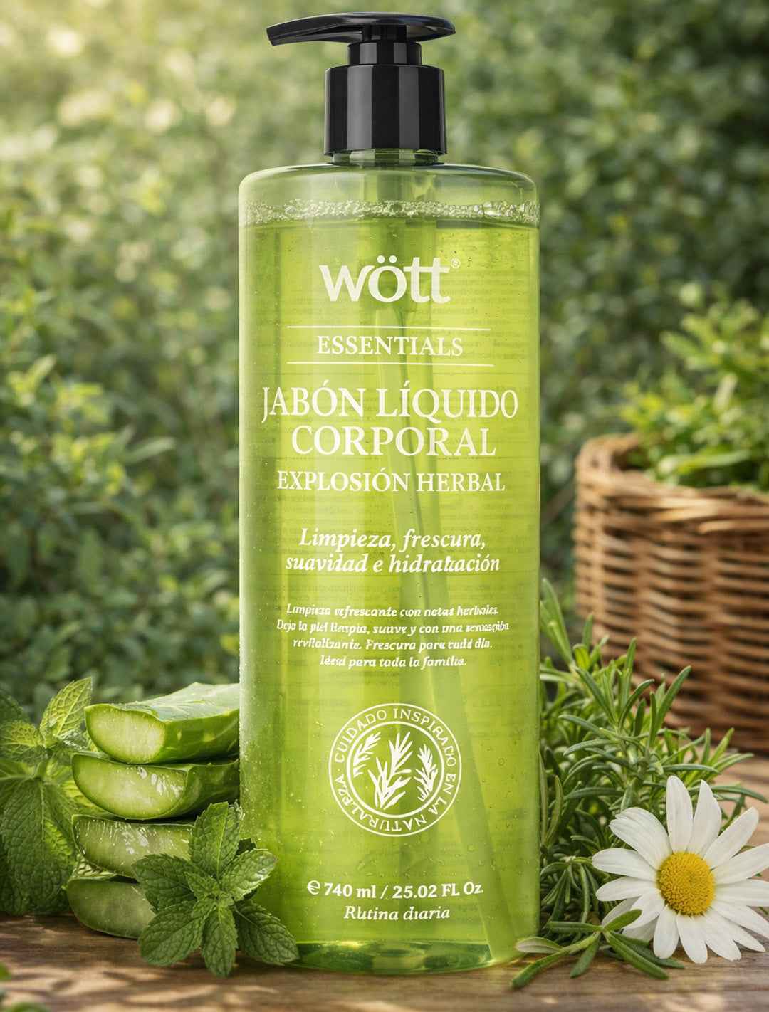 Jabón líquido corporal limpieza revitalizante herbal 740 ml